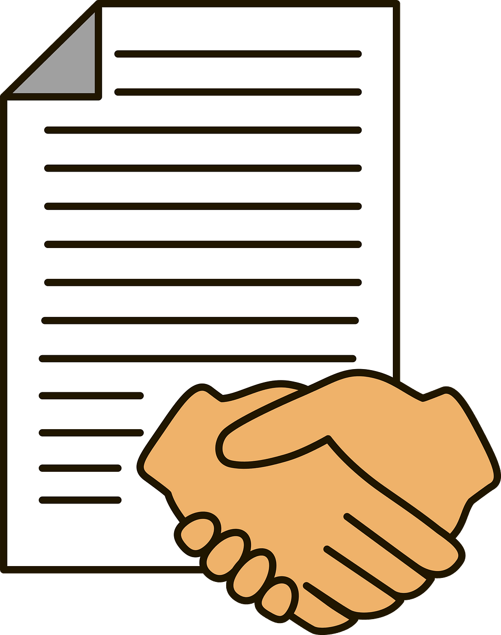 Icon of filled out paperwork. 